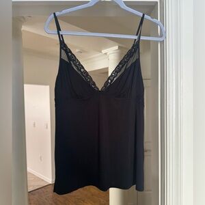 Natori Black Camisole with Lace Detail